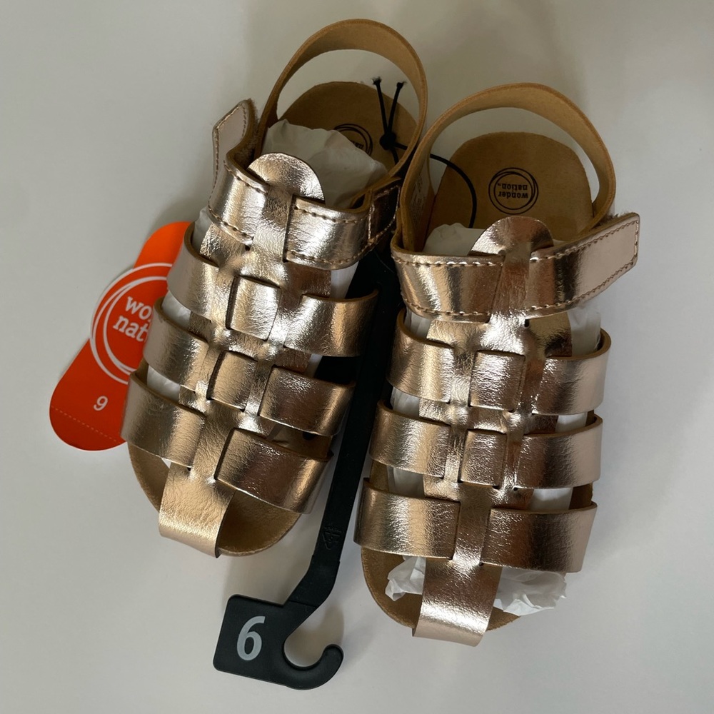 Fisherman Toddler Girls Sandals Metallic
